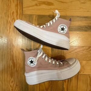 Converse Chuck Taylor All‎ Star Move High Top Pink Sneaker Shoes Youth Size 5